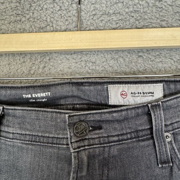 S AG Adriano Goldschmied Jeans‎ Men's 33x32 The Everett Slim Straight Leg Grey - Picture 3 of 11
